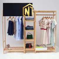 GIÀN TREO QUẦN ÁO BẰNG GỖ ĐƠN GIẢN GIÁ RẺ LONG THÀNH